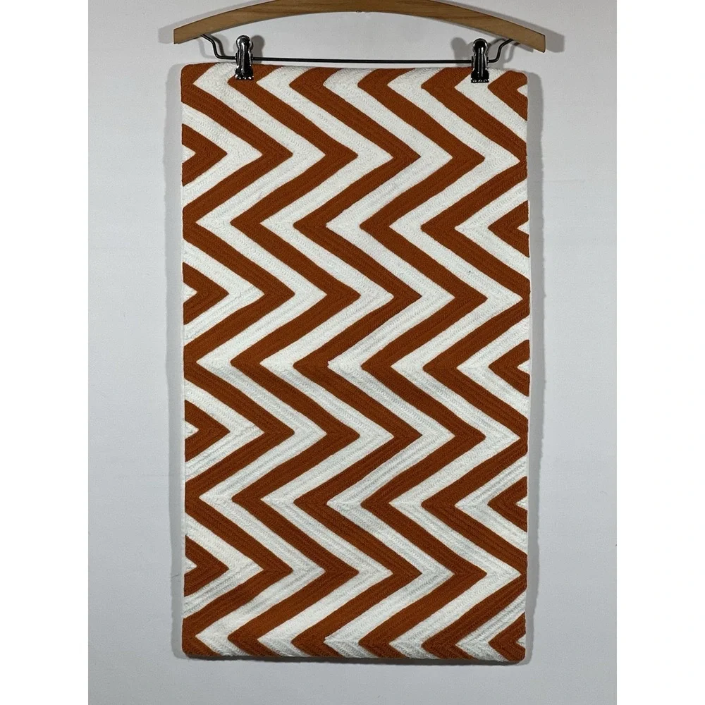 Pottery Barn Pillow Sham Chevron Knit Embroidered‎ Cottagecore Farmhouse